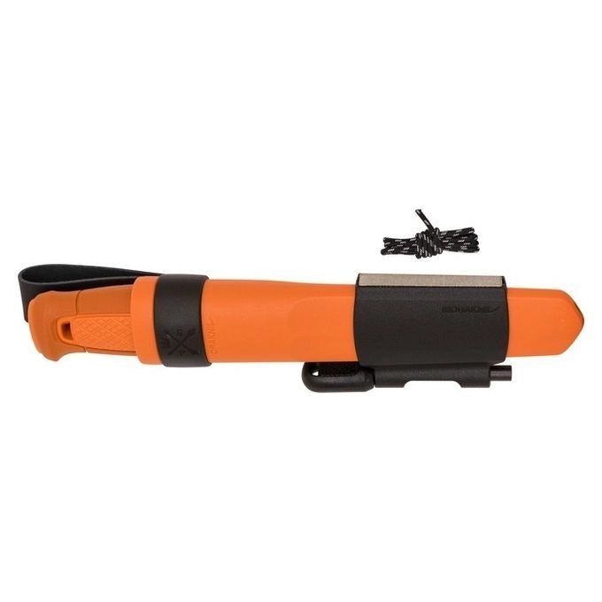 Morakniv 13913 Kansbol Coltello Lama Fissa in Acciaio Sandvik 12C27 con Kit Survival Manico in Gomma TPE Fodero in Plastica colore Arancione