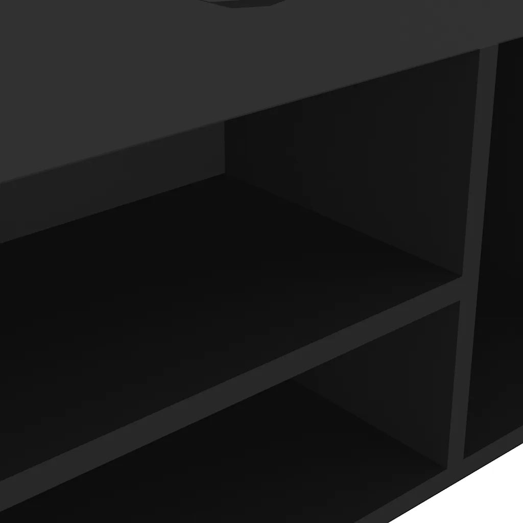 Panca Porta Scarpe con Cuscino Nera 104x30x49cm Multistrato 326751