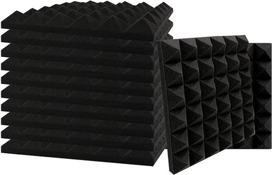 Pannelli di isolamento acustico per parete, assorbenti per rumore, per casa e ufficio, con 12 pezzi, dimensioni 30x30x2,5cm
