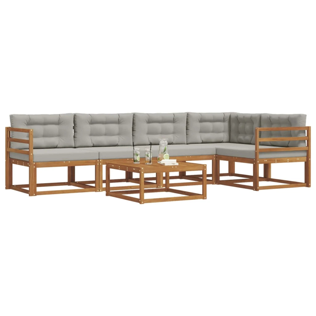 Set di divani da esterno 6 pcs Grigio Naturale e Chiaro 3367599