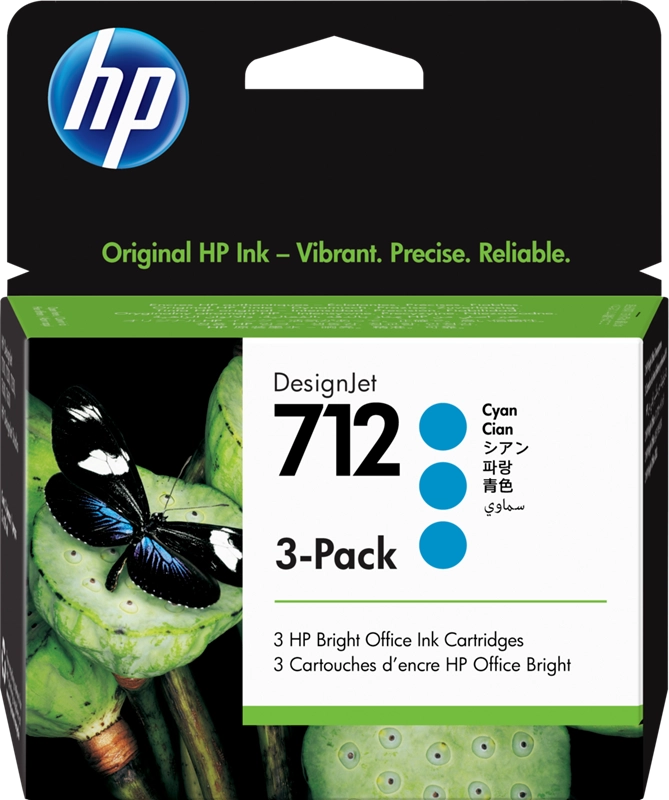 HP Confezione da 3 cartucce di inchiostro ciano originale DesignJet 712 da 29 ml