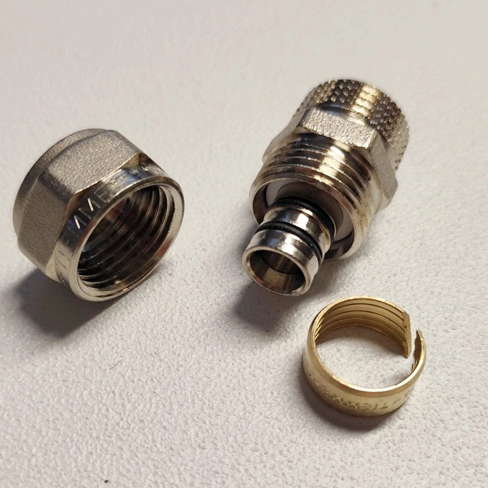 Raccordo 16x1/2'' diritto m maschio a stringere per tubo multistrato
