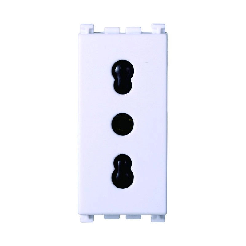Presa Bipasso Bivalente 2P+T 10/16A Colore Bianco Compatibile Con Vimar Arke