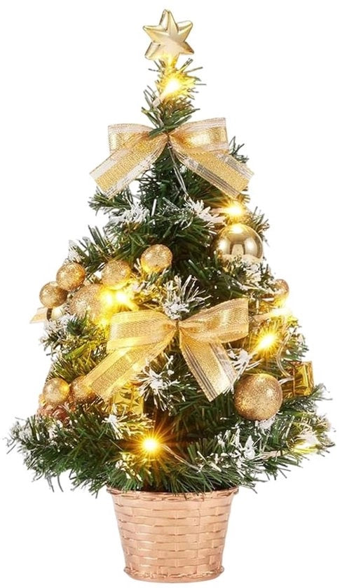 Albero di Natale mini illuminato 40 cm per decorazione di tavola