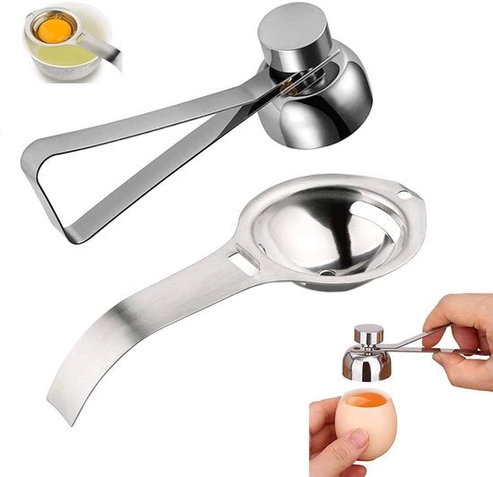 Elettrodomestico per aprire le uova e separare i tuorli - utensile da cucina - 1 pezzo - argento