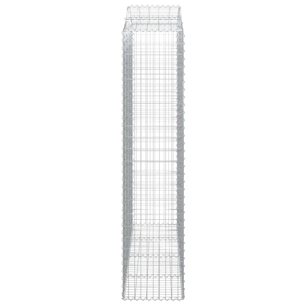 Set di 2 gabbioni ad arco per recinzione gabbia o muro di contenimento 200 x 50 x 220/240 cm ferro zincato argento 02_0041356