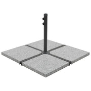 Piastre per Parasole 4 pz in Granito Quadrato 100 kg Grigio 219785