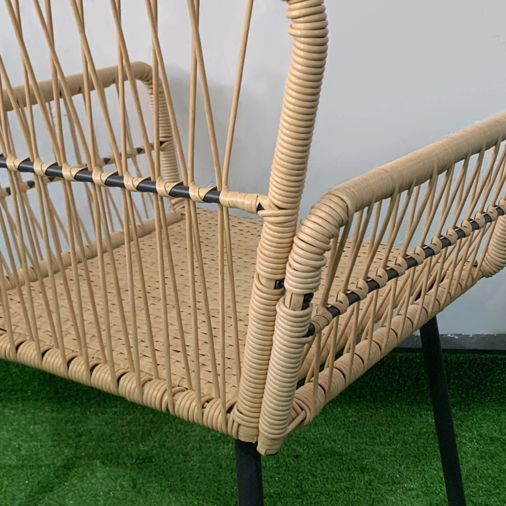 Set salotto da giardino 4 pezzi ¨C zephmum ¨C canap¨¦ 2 posti, 2 poltrone, 7 cuscini, tavolino rotondo, polyrattan
