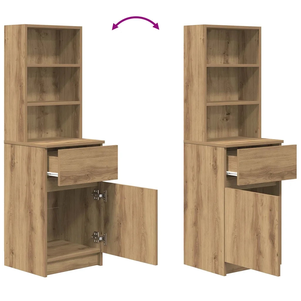 Comodino-Tavolino da notte Rovere Artigianale 39x35x125 cm in Legno Multistrato