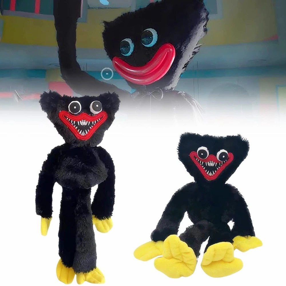 Trade Shop - Peluche Pupazzo Morbido Poppy Playtime Huggy Wuggy Plush Doll Gioco Nero 40 Cm -