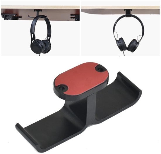 Supporto per cuffie girevole in alluminio - Alzatina per cuffie universale per ufficio - 90° girevole - Adatto per cuffie da gaming e ufficio - Nero