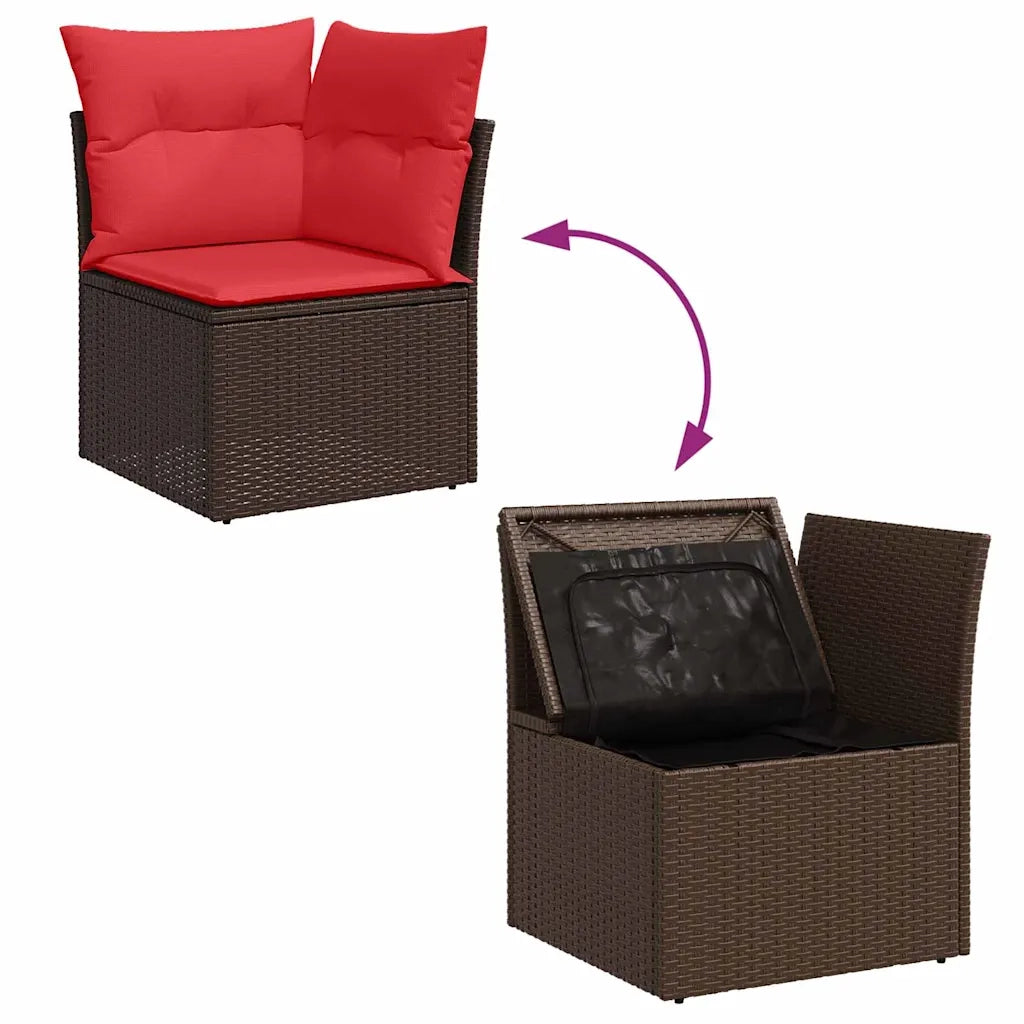 Set Divano da Giardino 6 pcs Marrone polyrattan