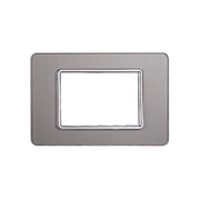 Placca In Vetro Serie Starlight 3P Colore Silver Compatibile Con Vimar Plana