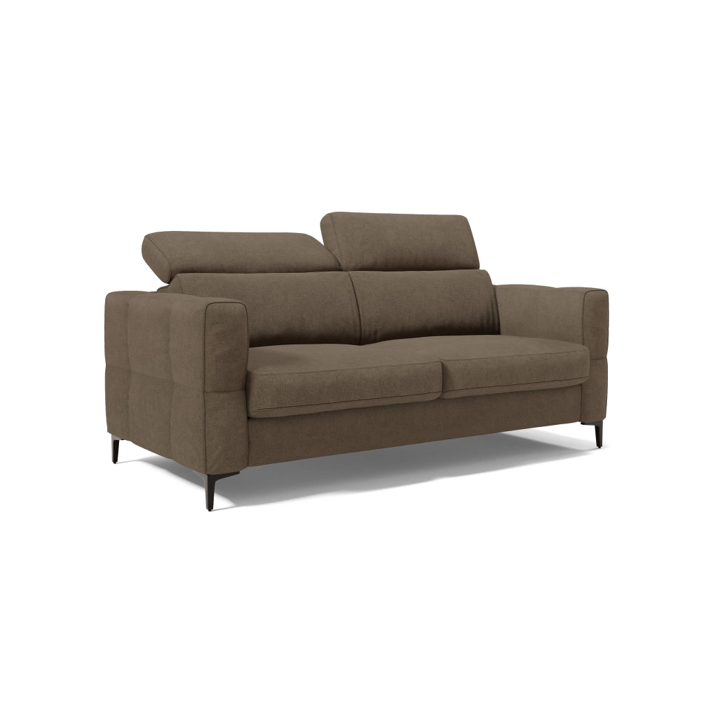Gardenia Divano letto materasso alto 18 cm con poggiatesta reclinabili e rivestimento impermeabile T02 198 cm (mat. 140x197) marrone