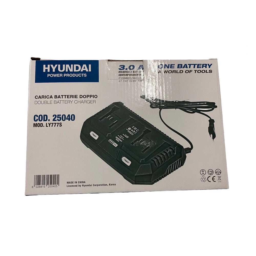 CARICABATTERIA CARICATORE DOPPIO ALIMENTATORE BATTERIA 3Ah HYUNDAI