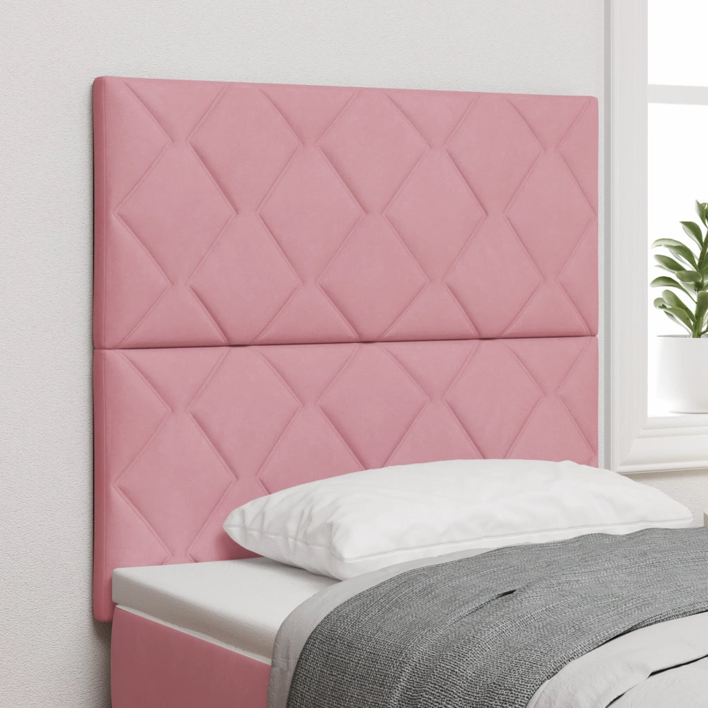 Testata Design a Blocchi di Diamante Rosa 90 cm in Velluto