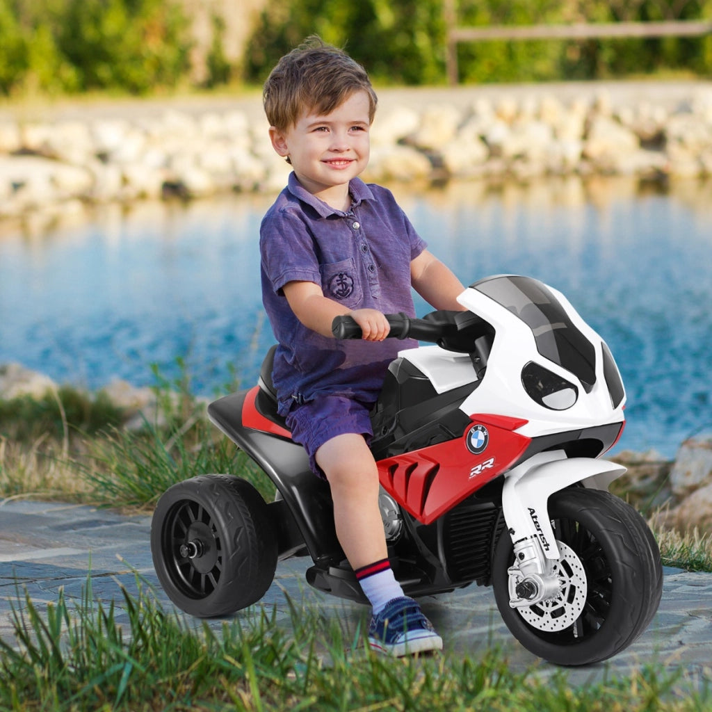 Moto cavalcabile alimentata a batteria 6 V per bambini, Motocicletta a 3 ruote con musica e aspetto carino Rosso-Moto elettriche