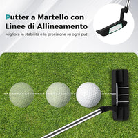 Set Completo di Mazze da Golf con Sacca a Treppiede, Include con Driver 1 da 460CC, Legno 3, Ibrido, Ferri 5, 6, 7, 8, 9, P, S, Putter e Copertura Antipioggia per Destrimani
