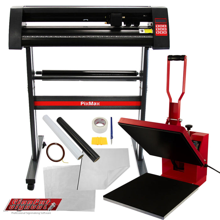 Plotter da Taglio Vinile 72cm & Pressa a Caldo per Magliette per Sublimazione