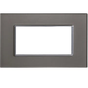 Trade Shop - Placca Cristal 3m 4m 6m Titanio Effetto Vetro Compatibile Con Bticino Axolute -  -4 Fori     -