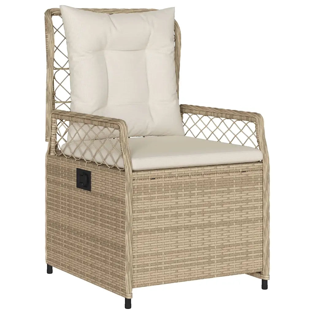 Set da Pranzo da Giardino 5 pz con Cuscini Beige in Polyrattan 3263022