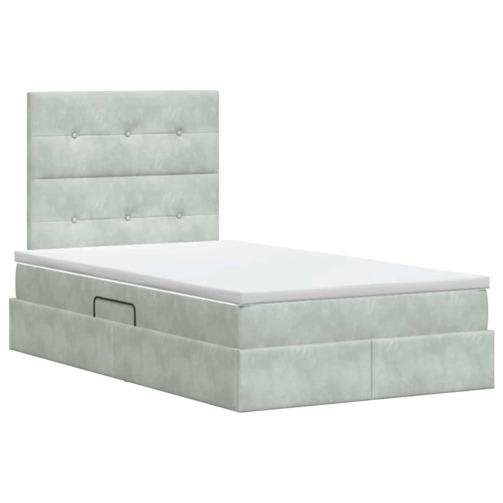 Letto con contenitore e materasso Grigio Chiaro 120 x 190 cm 3459675