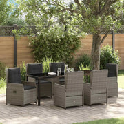 Set da Pranzo per Giardino 7 pcs Grigio polyrattan 3380958