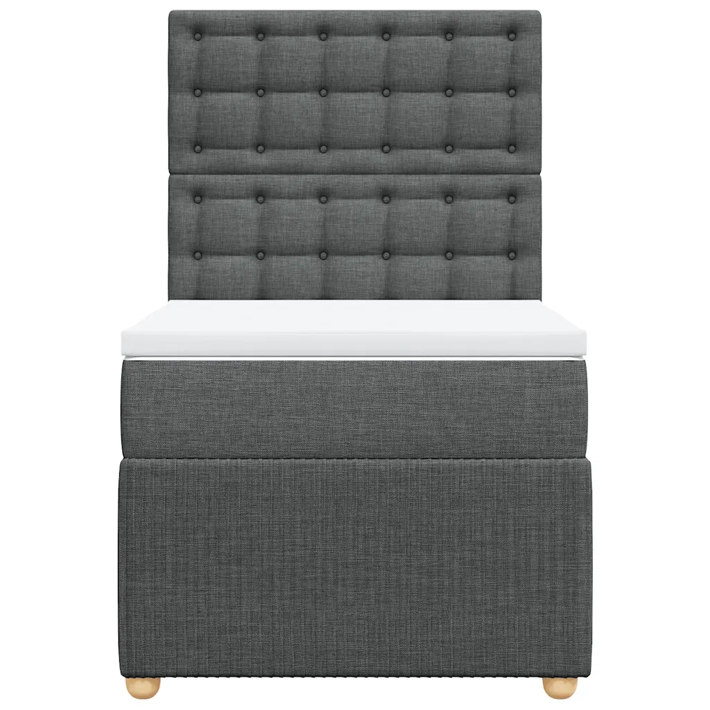 Giroletto a Molle con Materasso Grigio Scuro 90x200 cm Tessuto