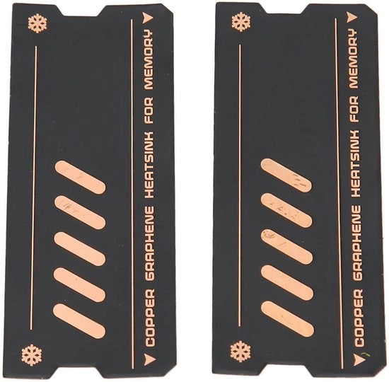 Sistema di raffreddamento per memoria - Grafite - Compatibile con DDR3/DDR4/DDR5 - Slot M.2 - Facile da utilizzare (2 pezzi) - Raffreddamento della memoria