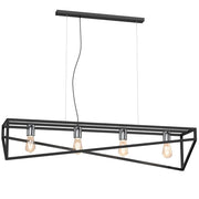 Lampada sospesa industriale nera Gote 4xE27 Luminex