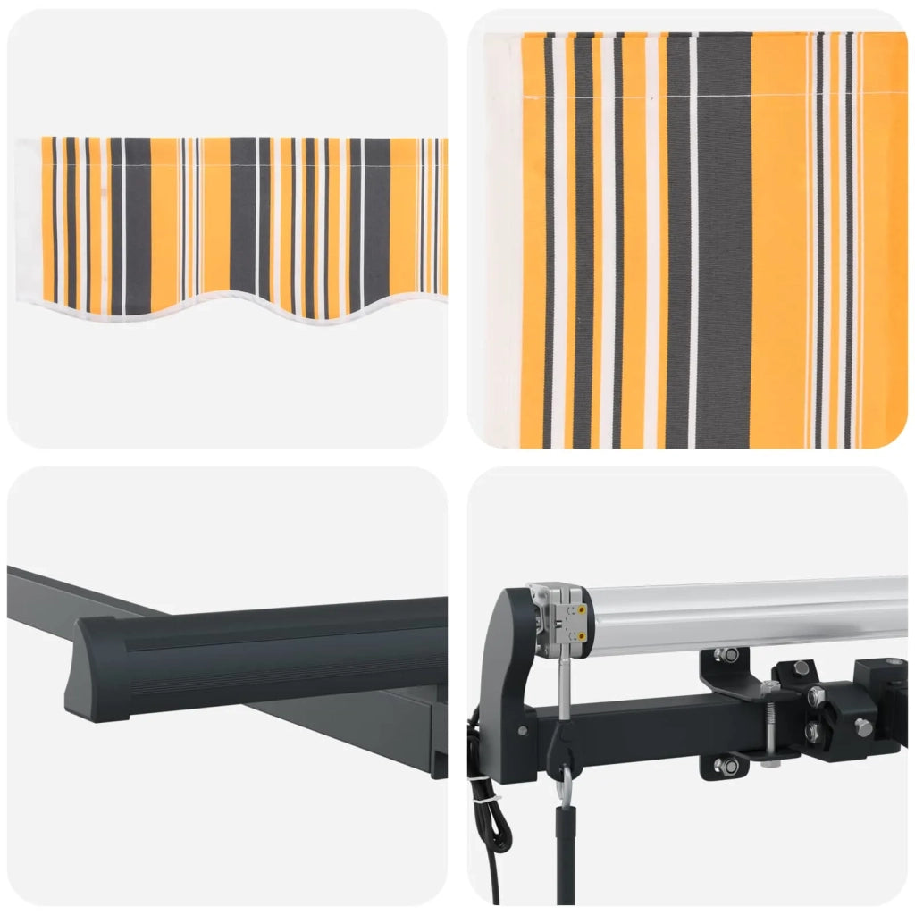 Tenda Retrattile Giallo e Grigio 250 x 200 cm Tessuto 3329420
