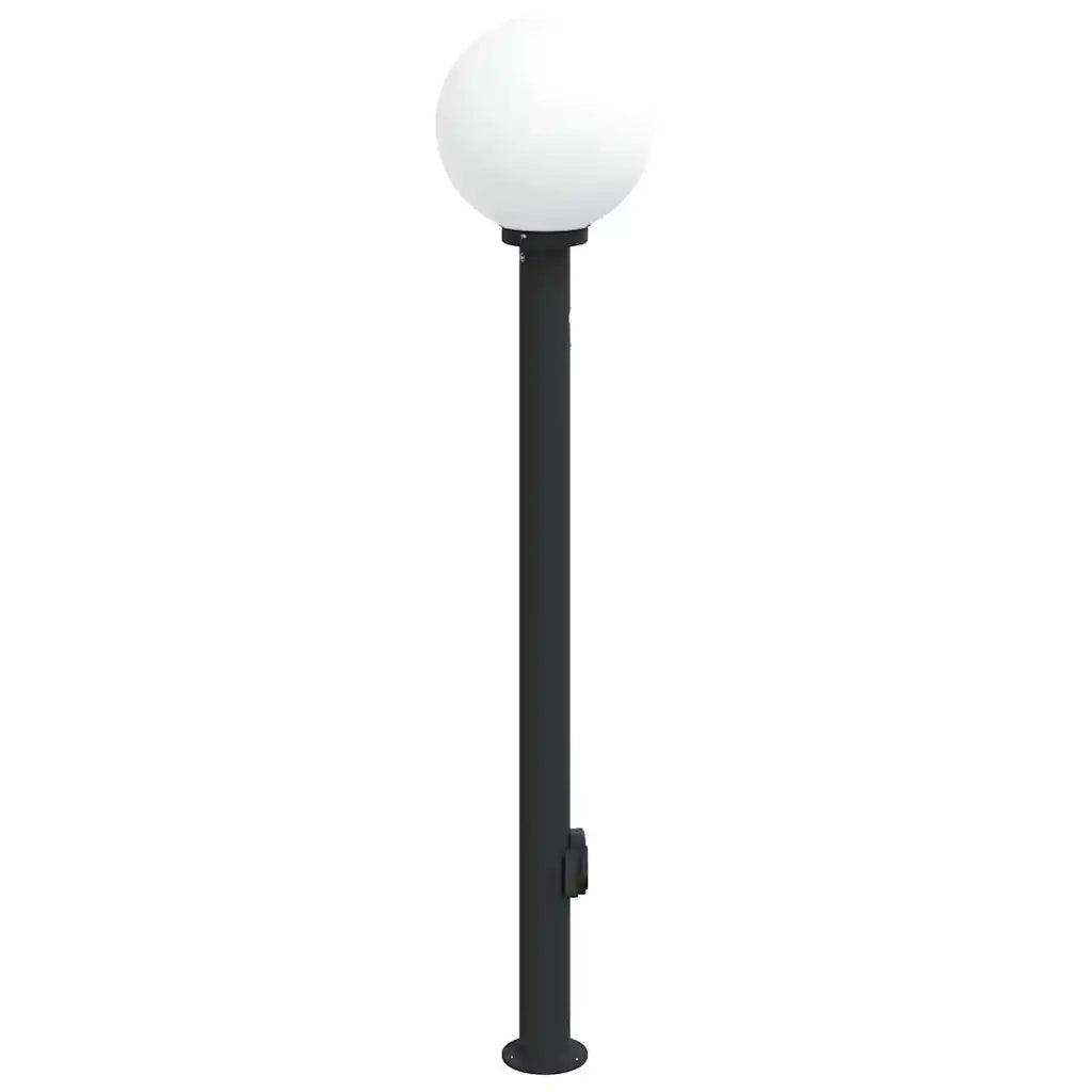 Lampada a paletto con sensore e presa 120 cm Nera IP44 4006125