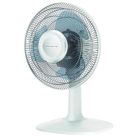 Rowenta Essential+ VU2330 Essential +, Ventilatore da Tavolo, 3 Velocità, Silenziosità 46 dBA, Design compatto, Flusso d’aria mx 34 m3/min, Bianco