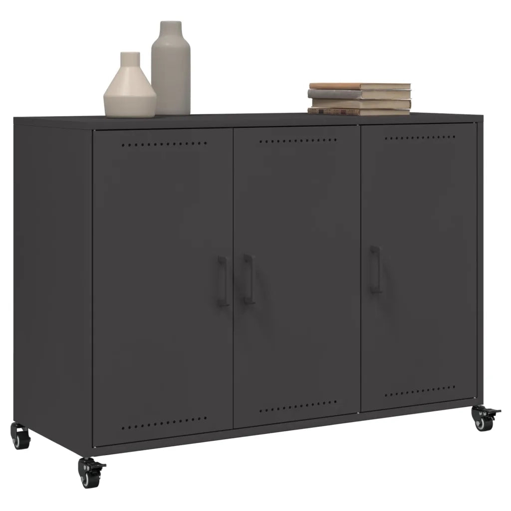 Credenza Nera 100,5x39x72 cm in Acciaio 846680