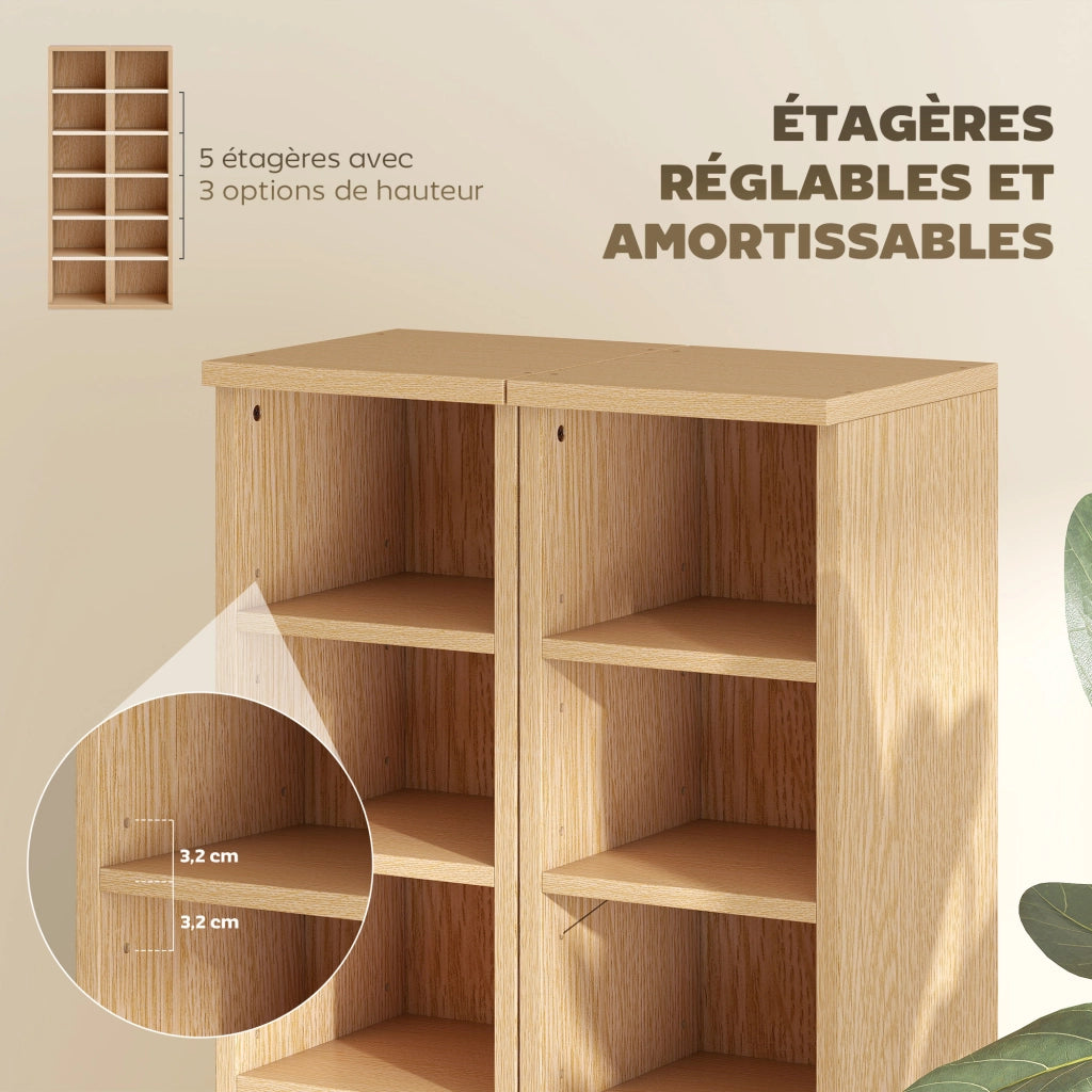 Armadio per CD e DVD ¨C Zephmum ¨C Legno naturale 21x22.5x88.5 cm