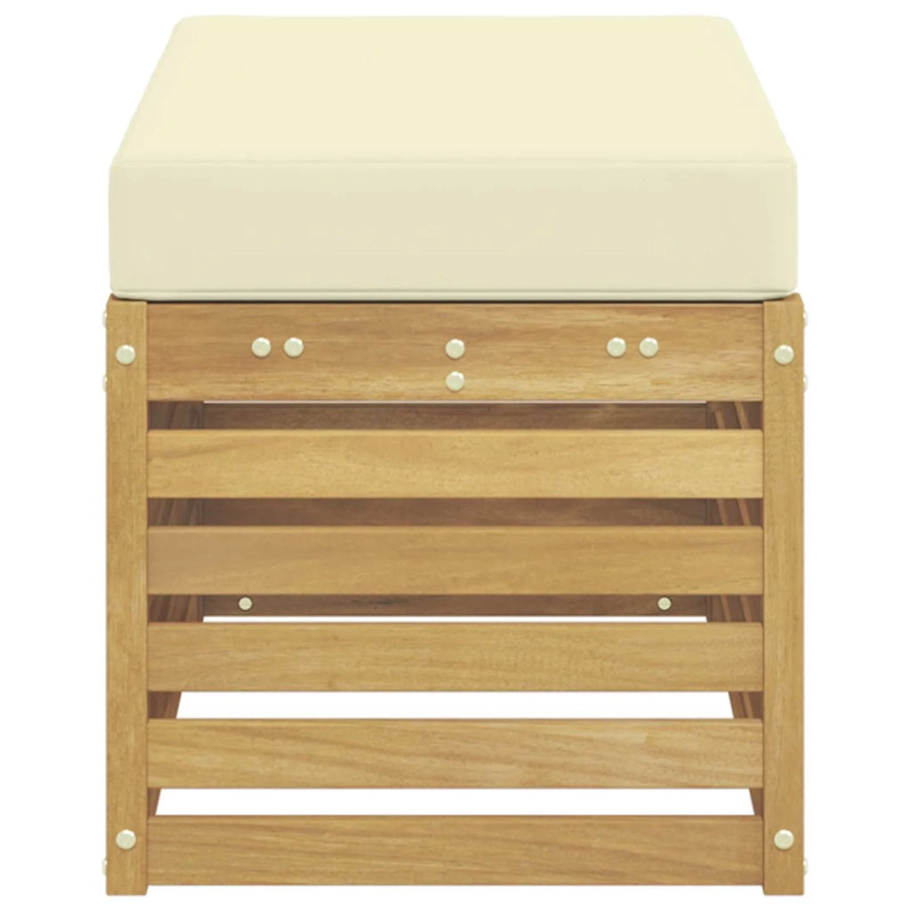 Panca da esterno con cuscino Bianco 80 x 43 x 45 cm 901686