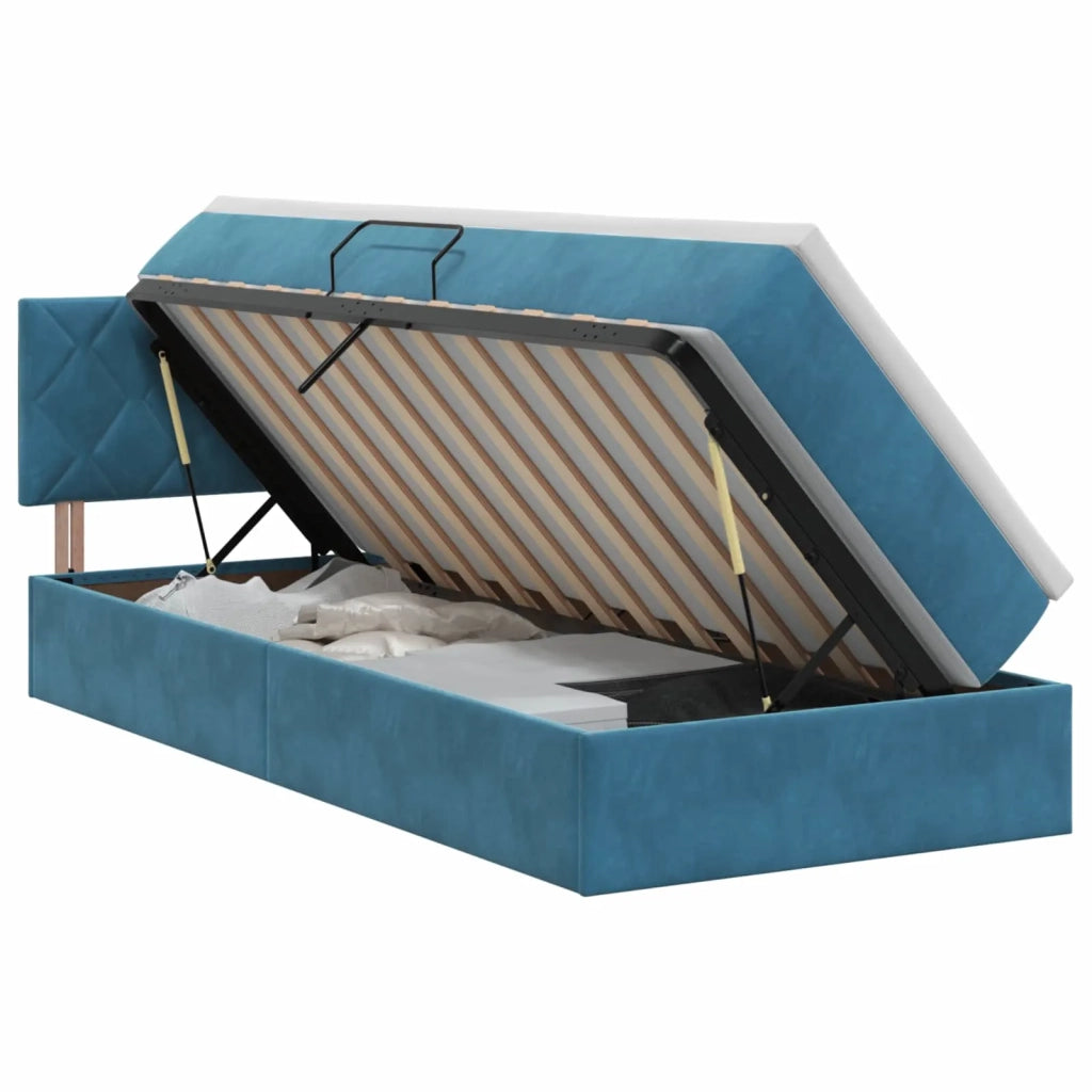 Letto con Contenitore Blu Scuro 100 x 200 cm Velluto 3458851