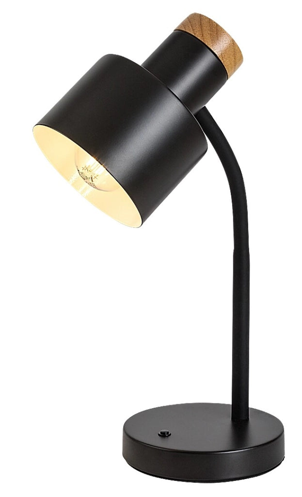 Lampada da scrivania Pastro nera legno 1xE27 Rabalux