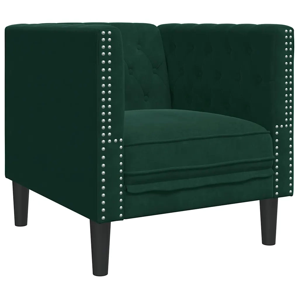 Divano Sedia-Poltrona Chesterfield Grigio Scuro in Velluto 974558