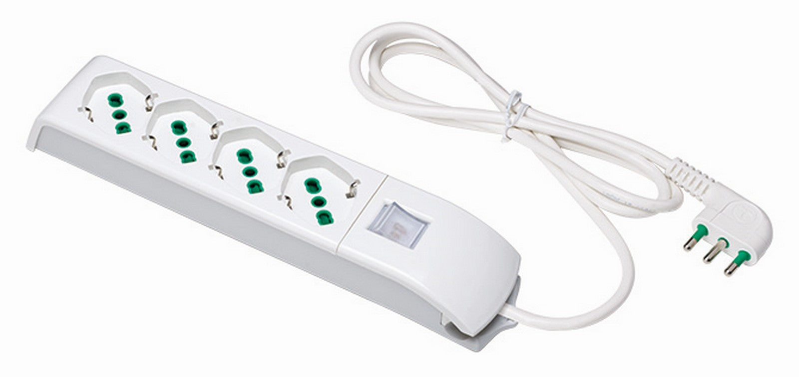 fme art.410100 multipresa fido 4 poli bipasso/schuko + interruttore luminoso cod:ferx.91225