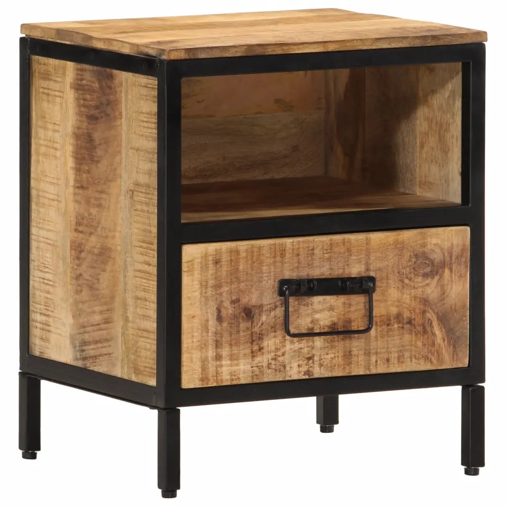 Comodino 40x35x50 cm in Legno Massello di Mango 358912