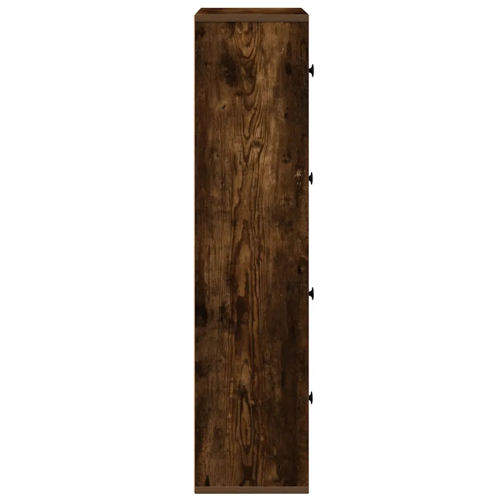 Libreria-Scaffale per Libri-Mobile di Stoccaggio Rovere Fumo 60x24x101,5 cm in Legno Multistrato