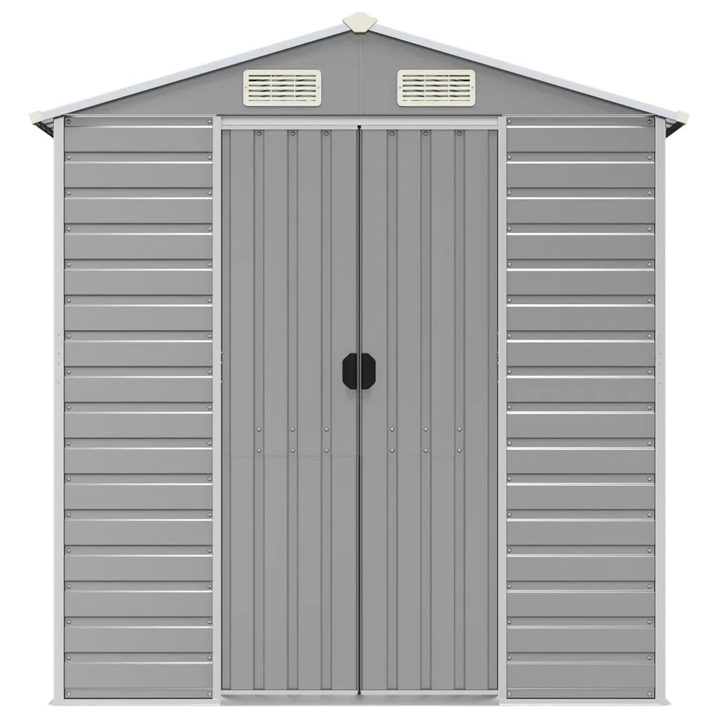 Casetta da giardino grigio chiaro 191x300x198 cm in acciaio zincato 3188244