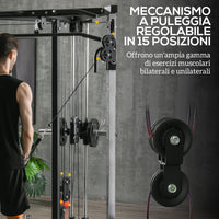 Stazione Fitness per Allenamento Totale 170x139x200 cm Power Tower in Acciaio Nero