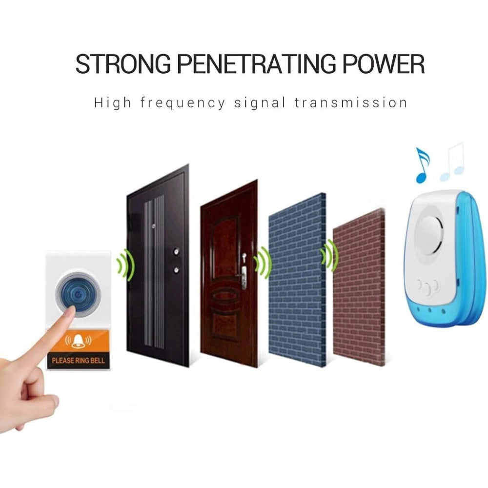 Trade Shop - Campanello Wireless Senza Fili 38 Suonerie Regolabili Distanza Operativa 150mt -