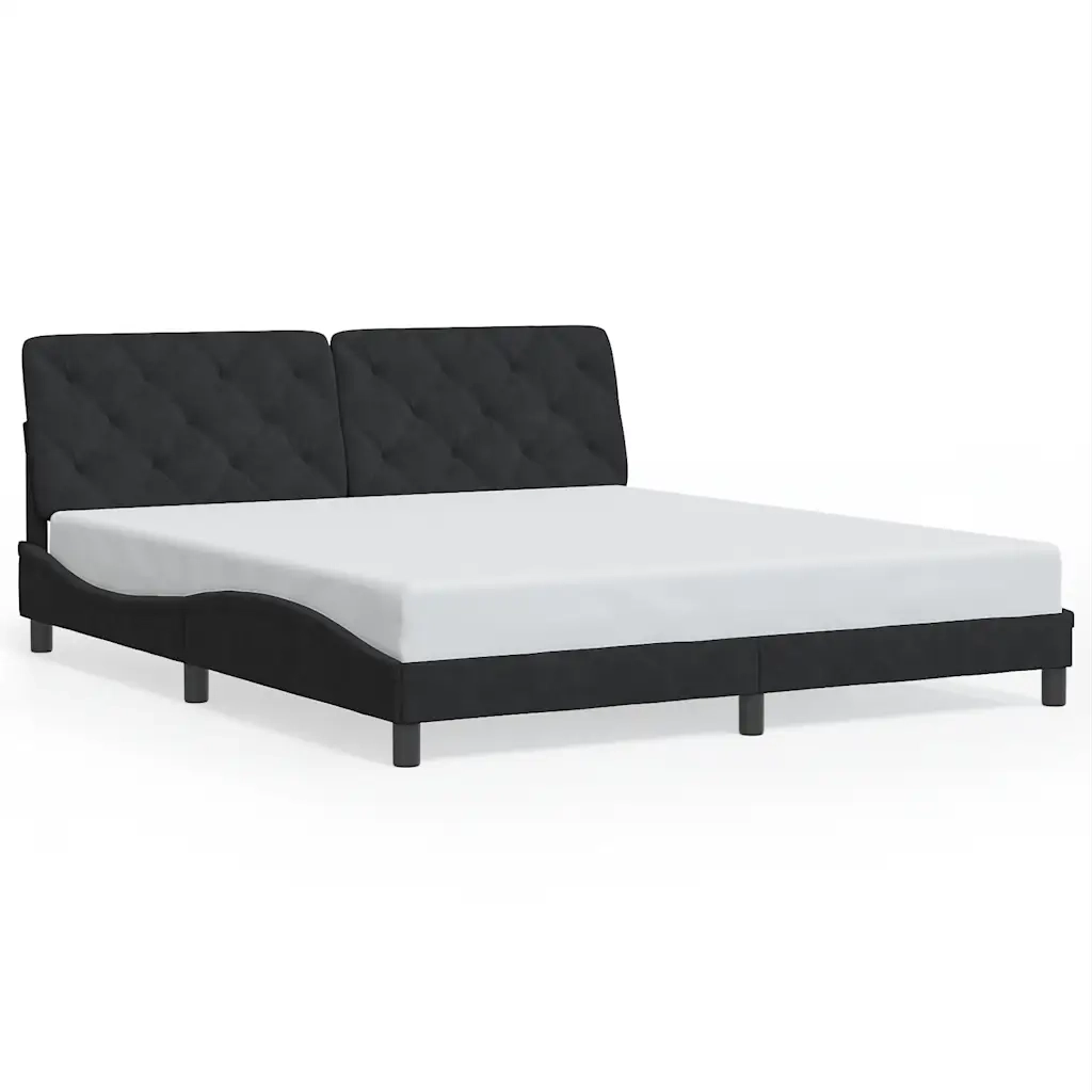 Giroletto senza Materasso-Struttura Letto Nero 180x200 cm in Velluto 823444