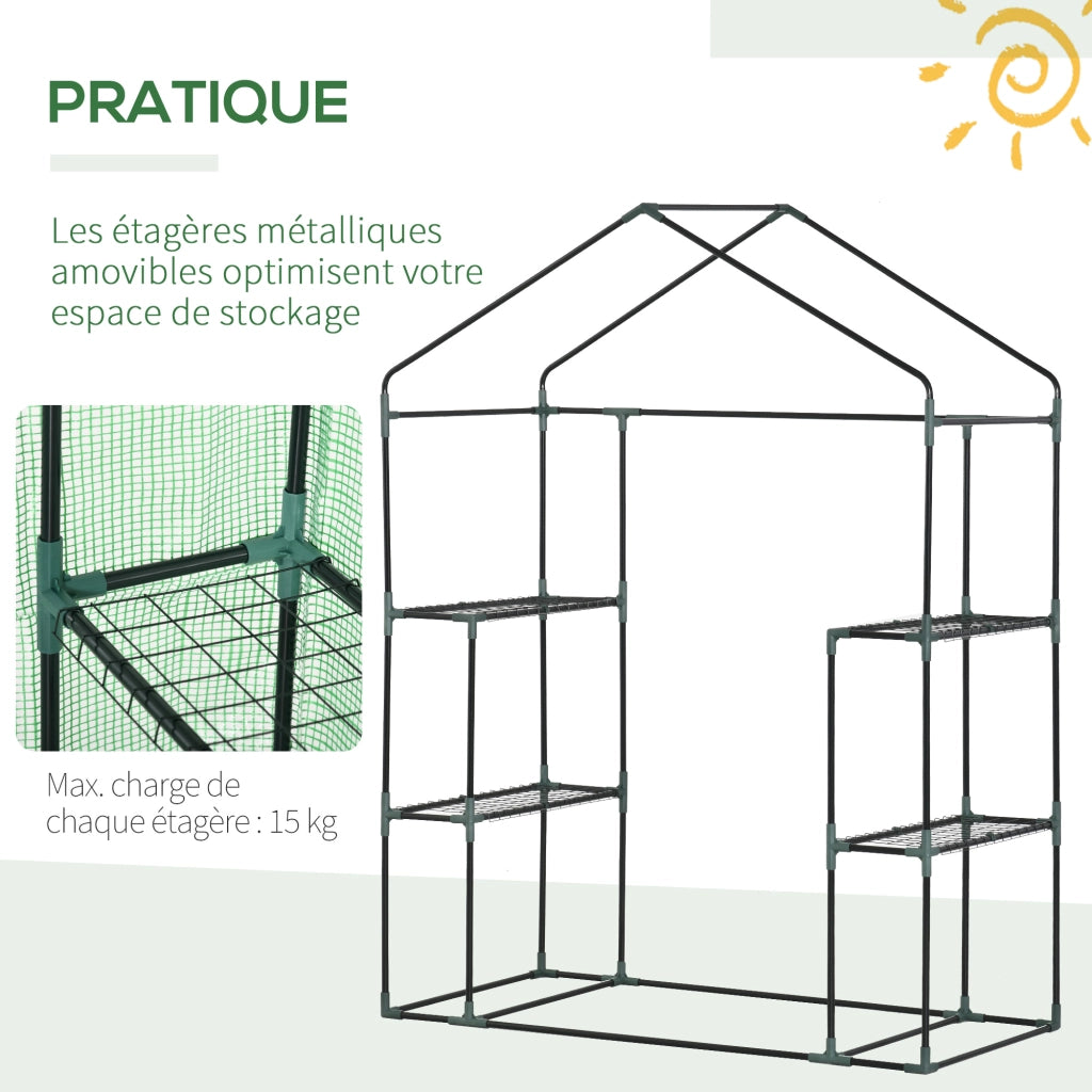 Serra da giardino con ripiani 3 livelli ¨C zephmum ¨C verde 141x72x191 cm