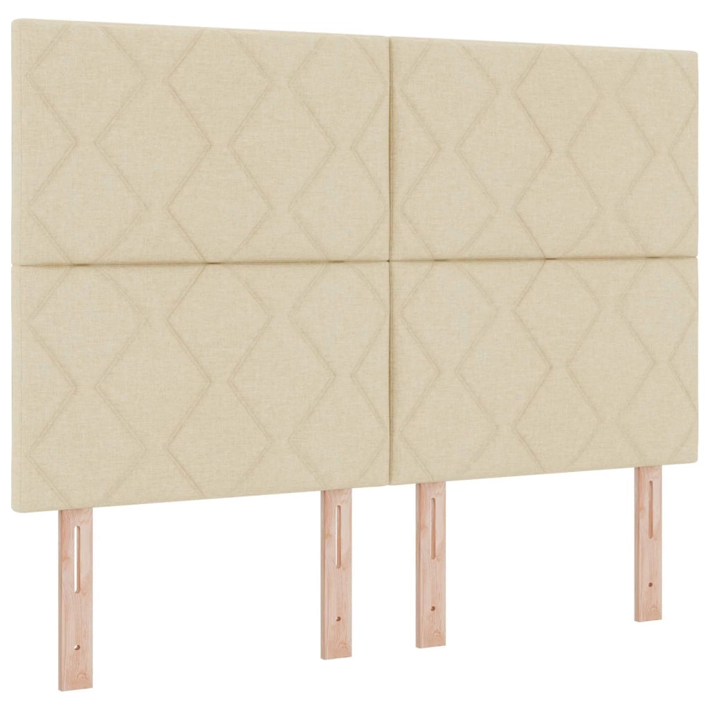 Letto box spring con materasso Crema 160 x 200 cm Tessuto 3453456