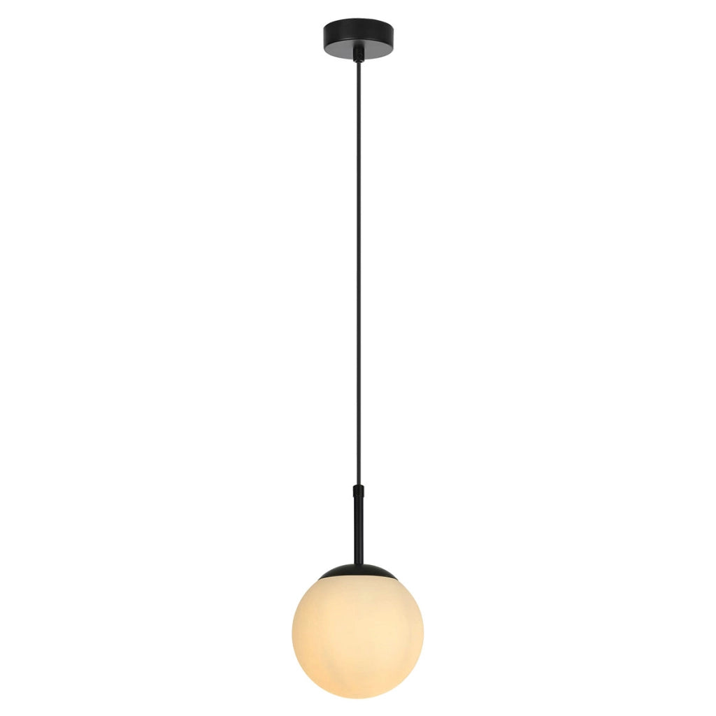 Lampada a sospensione Dorado sfera vetro bianco oro E14