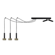 Lampada a sospensione STAMP nero-oro 5 luci orientabili